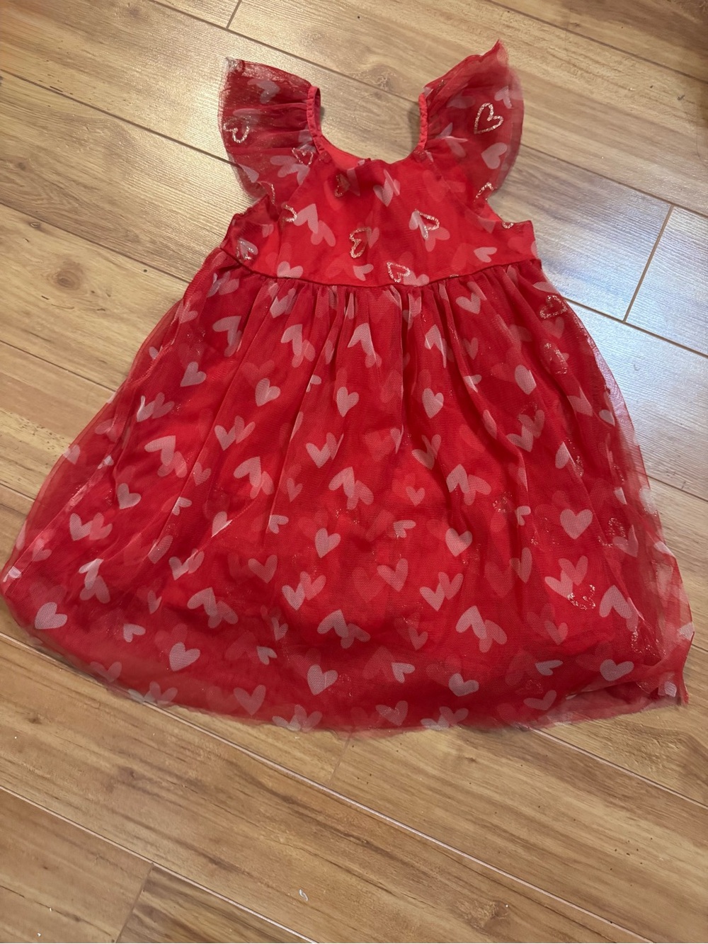 Isaac Mizrahi Red Heart-Print Tulle Dress 18-24mos